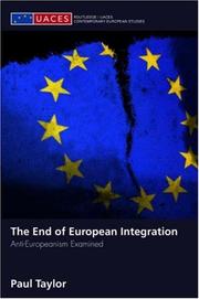 Front cover of The End of European Integration by Paul Taylor