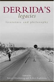 Cover of Derrida's Legacies by ROBERT EAGLESTO