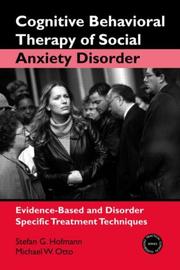 Front cover of Cognitive behavioral therapy for social anxiety disorder by Stefan G. Hofmann