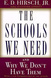 Cover of The Schools We Need by E.D. Hirsch Jr.