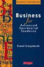 Front cover of Business for Advanced Secretarial Students by Carol Carysforth