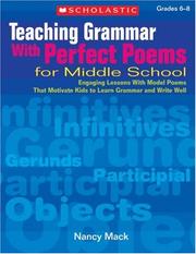 Front cover of Teaching Grammar With Perfect Poems For Middle School by Nancy Mack