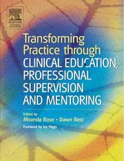 Front cover of Transforming practice through clinical education, professional supervision, and mentoring by Joy Higgs
