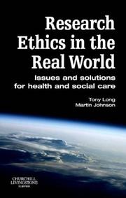 Front cover of Research ethics in the real world by Tony Long