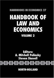 Cover of Handbook of law and economics by A. Mitchell Polinsky
