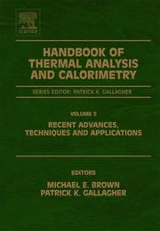 Front cover of Handbook of thermal analysis and calorimetry by Michael E. Brown