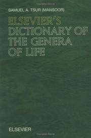Front cover of Elsevier's Dictionary of the Genera of Life by S.A. Tsur