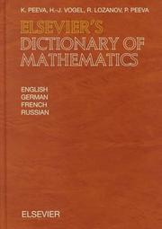 Front cover of Elsevier's dictionary of mathematics by K. Peeva