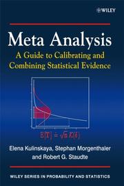 Cover of Meta analysis by Elena Kulinskaya