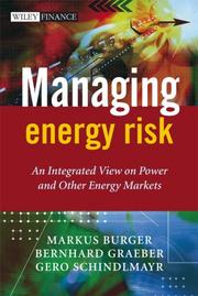 Cover of Managing energy risk by Markus Burger