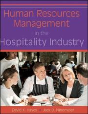 Cover of Human resources management in the hospitality industry by David K. Hayes