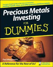 Cover of Precious metals investing for dummies by Paul J. Mladjenovic