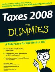 Cover of Taxes 2008 for dummies by Eric Tyson