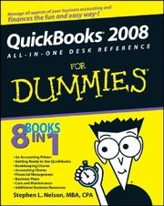 Cover of QuickBooks 2008 All-in-One Desk Reference For Dummies by Stephen L., CPA, MBA, MS Nelson