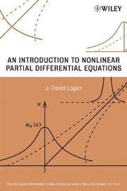 Cover of An Introduction to Nonlinear Partial Differential Equations by J. David Logan