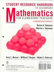 Front cover of Mathematics for Elementary Teachers, Student Resource Handbook by Gary L. Musser
