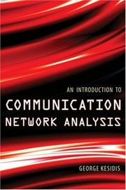 Front cover of An Introduction to Communication Network Analysis by George Kesidis
