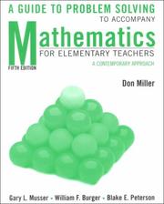 Cover of Mathematics for Elementary Teachers, a Guide to Problem Solving by Gary L. Musser