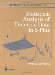 Front cover of Statistical Analysis of Financial Data in S-PLUS by Rene A. Carmona