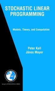 Cover of Stochastic linear programming by Peter Kall