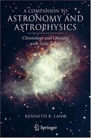 Front cover of A Companion to Astronomy and Astrophysics by Kenneth R. Lang