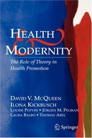 Front cover of Health and modernity by David McQueen