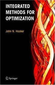 Cover of Integrated Methods for Optimization by John N. Hooker