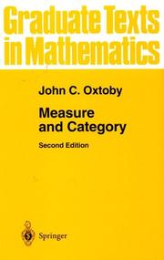 Cover of Measure and category by John C. Oxtoby