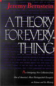 Front cover of A theory for everything by Jeremy Bernstein