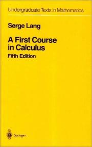 Cover of A first course in calculus by Serge Lang