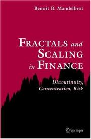 Front cover of Fractals and scaling in finance by Benoît B. Mandelbrot