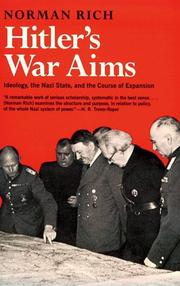 Cover of Hitler's War Aims by Norman Rich