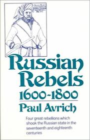 Cover of Russian rebels by Paul Avrich