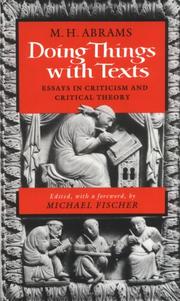 Cover of Doing things with texts by M. H. Abrams
