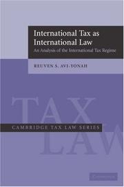 Front cover of International Tax as International Law by Reuven S. Avi-Yonah