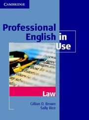 Front cover of Professional English in use by Gillian D. Brown