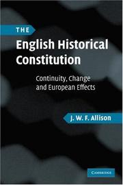 Cover of The English Historical Constitution by J. W. F. Allison