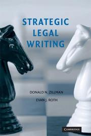 Front cover of Strategic legal writing by Donald N. Zillman