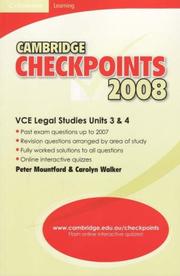 Front cover of VCE legal studies units 3 & 4 by Peter Mountford