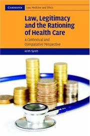 Front cover of Law, Legitimacy and the Rationing of Health Care by Keith Syrett