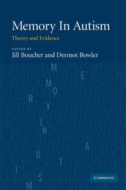 Cover of Memory in autism by Jill Boucher
