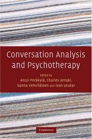 Front cover of Conversation analysis and psychotherapy by Anssi Peräkylä