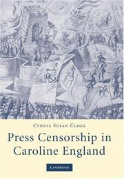 Cover of Press Censorship in Caroline England by Cyndia Susan Clegg