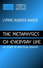 Cover of The Metaphysics of Everyday Life by Lynne Rudder Baker