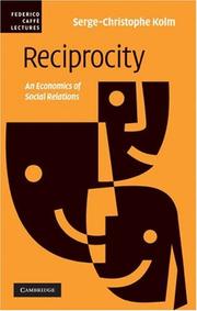 Cover of Reciprocity by Serge-Christophe Kolm