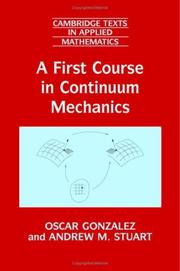 Cover of A first course in continuum mechanics by Oscar Gonzalez