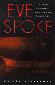 Cover of Eve spoke by Lieberman, Philip.