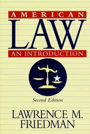 Front cover of American law by Lawrence M. Friedman