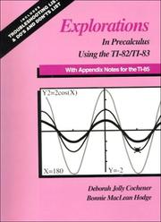 Cover of Explorations in precalculus using the TI-82/TI-83 by Deborah J. Cochener