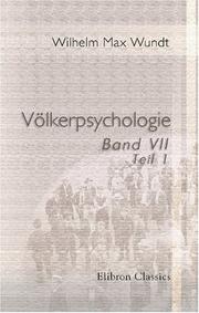 Front cover of Völkerpsychologie by Wilhelm Max Wundt